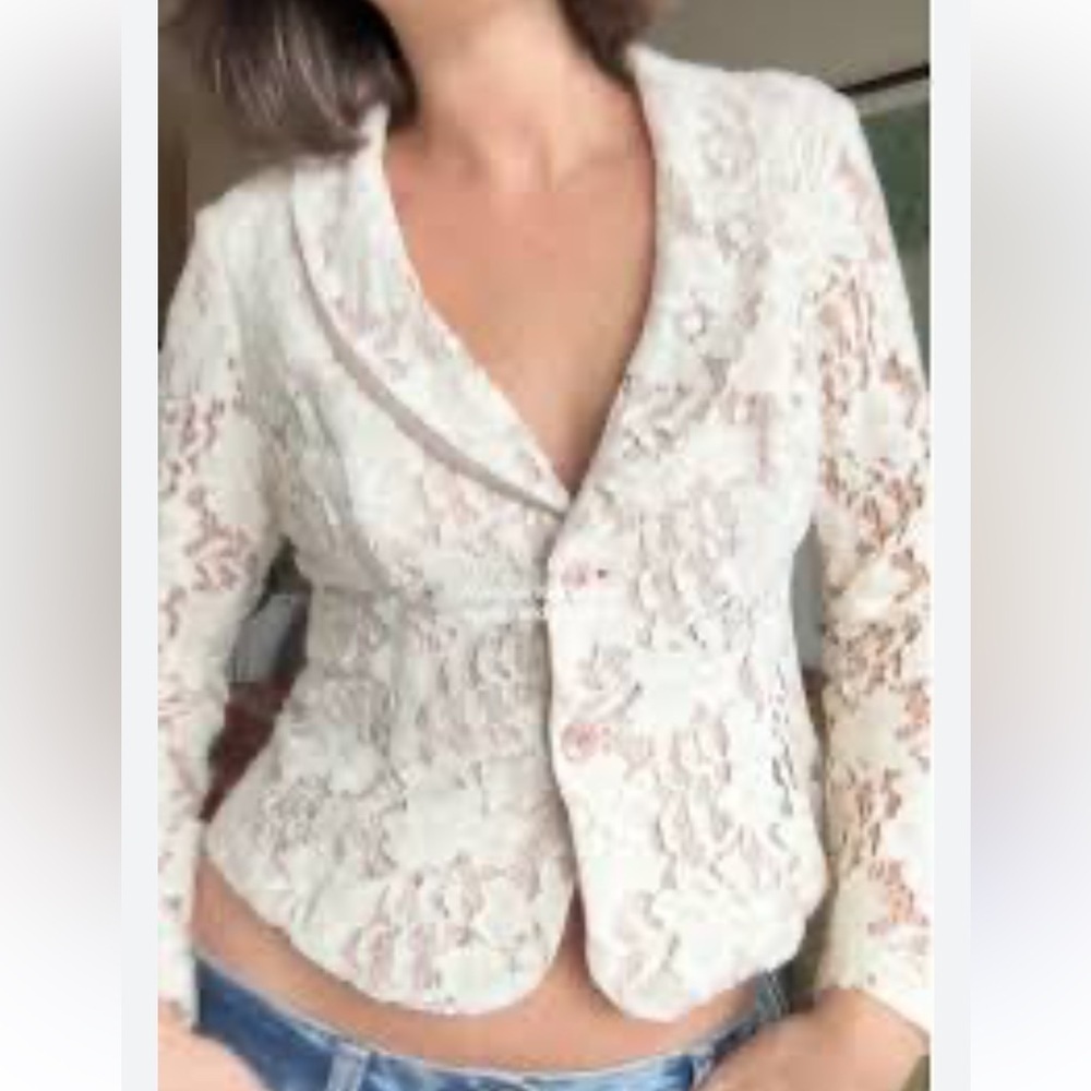 CAbi Ivory Lace Blazer women’s 6